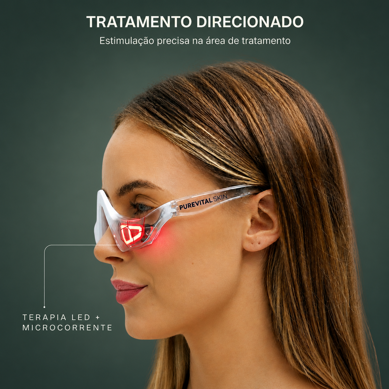 Óculos de Reparação de Bolsas e Olheiras — Microcorrente EMS e Luz Vermelha Terapêutica