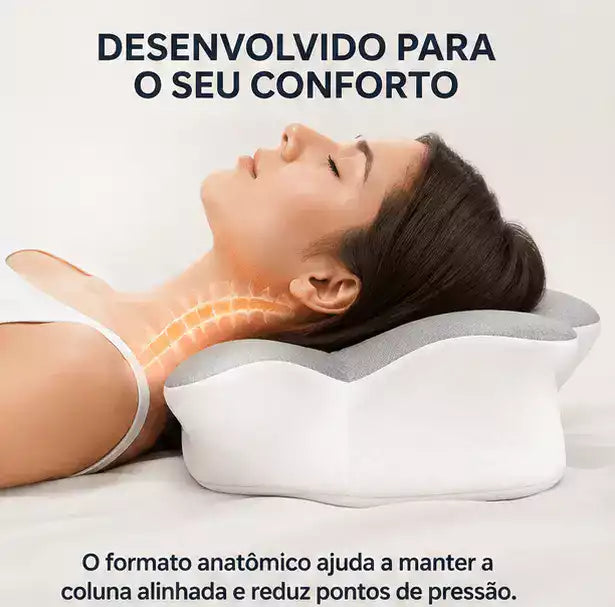 Travesseiro ortopédica confort life - ajuste e correção postural durante o sono com apoio de braço