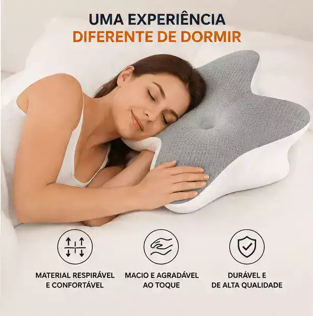 Travesseiro ortopédica confort life - ajuste e correção postural durante o sono com apoio de braço